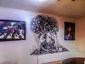 Funky artwork at Kings Grass Cannabis Social Club Puerto Del Carmen