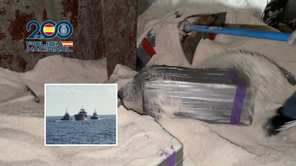Spanish police storm cargo ship off and find 10 tonnes of cocaine