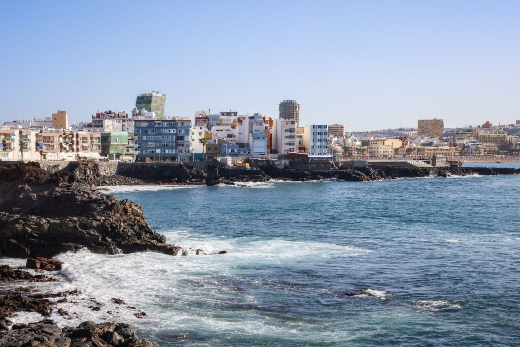 Coastal view of Las Palmas de Gran Canaria, the Canary Islands capital