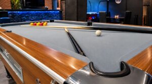 Pool table close-up at Meetpoint Cannabis Social Club